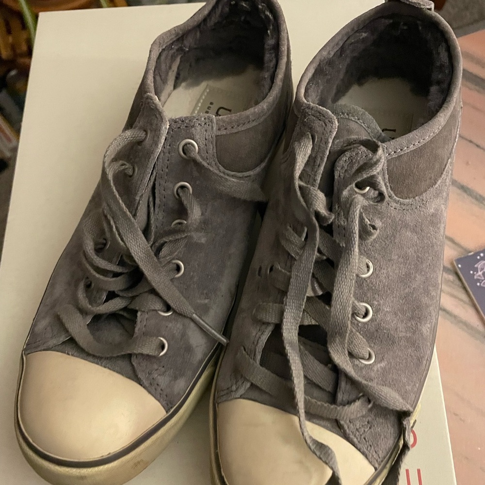 Barely worn Ugg grey fur-lined sneakers
